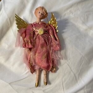 Pink and Gold Angel Figurine